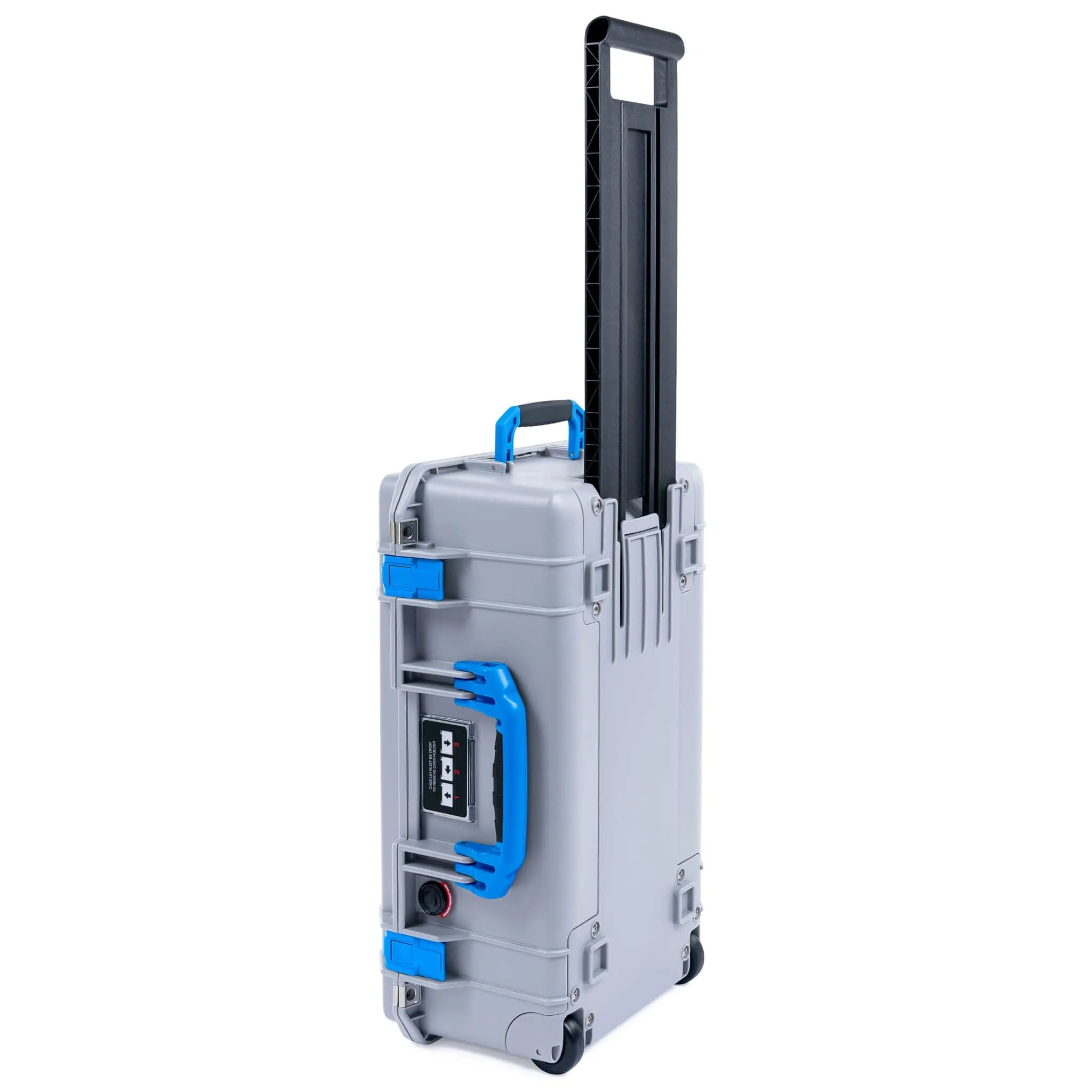Pelican 1535 Air Case, Silver with Blue Handles & Latches