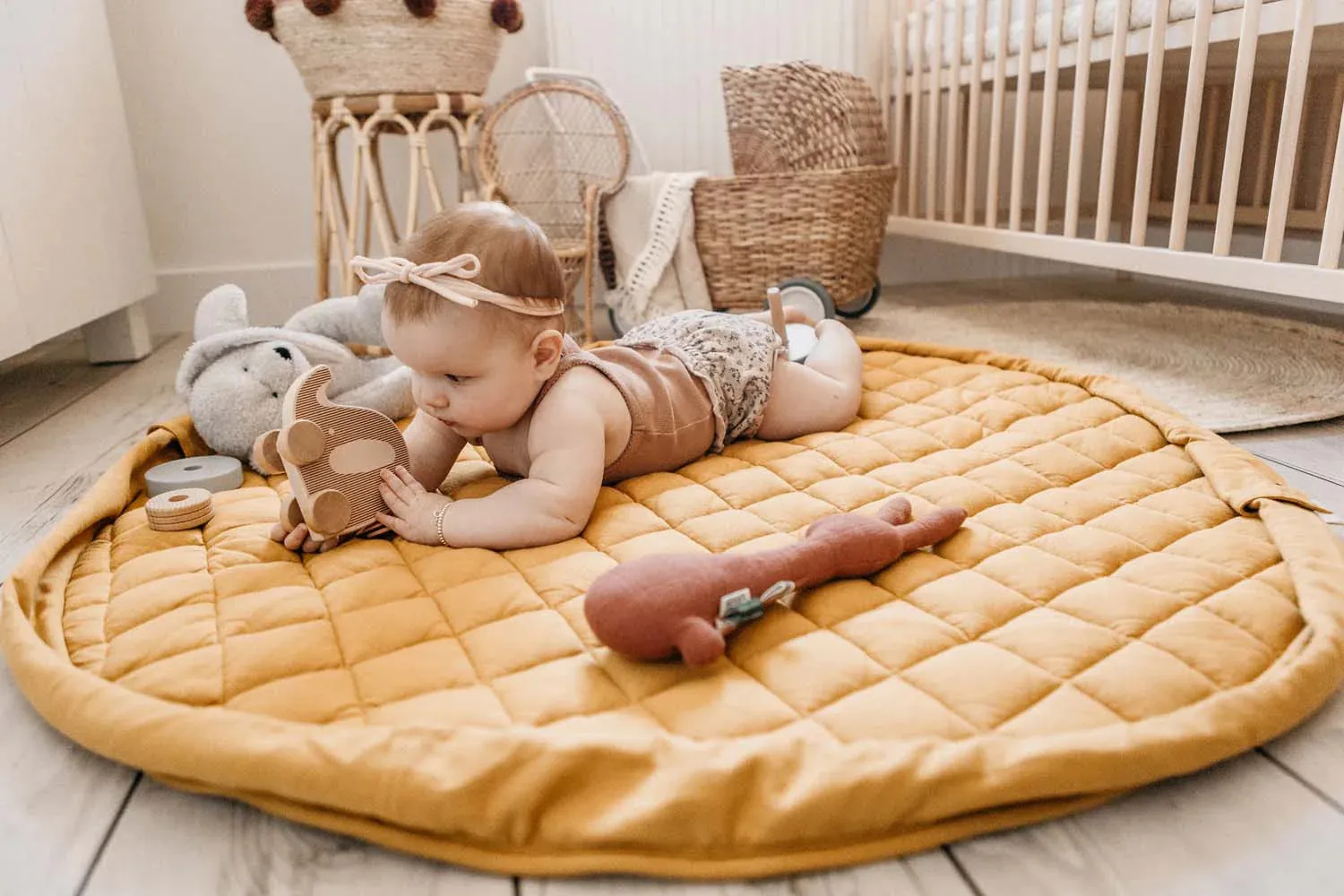 Play and Go - Organic Baby Mat - Mustard Chai Thai