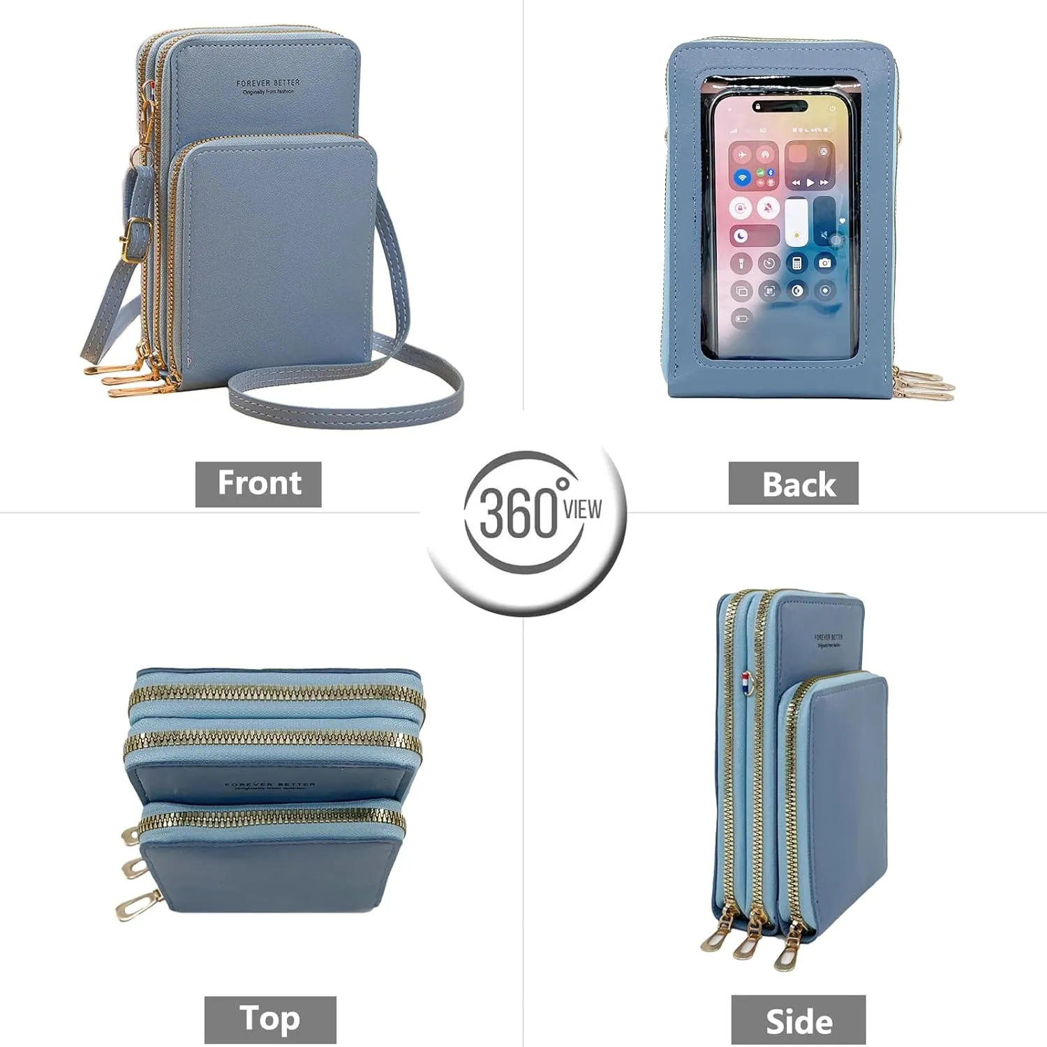PORT&LOTUS Small Cell Cross Body Purses for Women Mini Shoulder Handbags Zipper Crossbody Bags