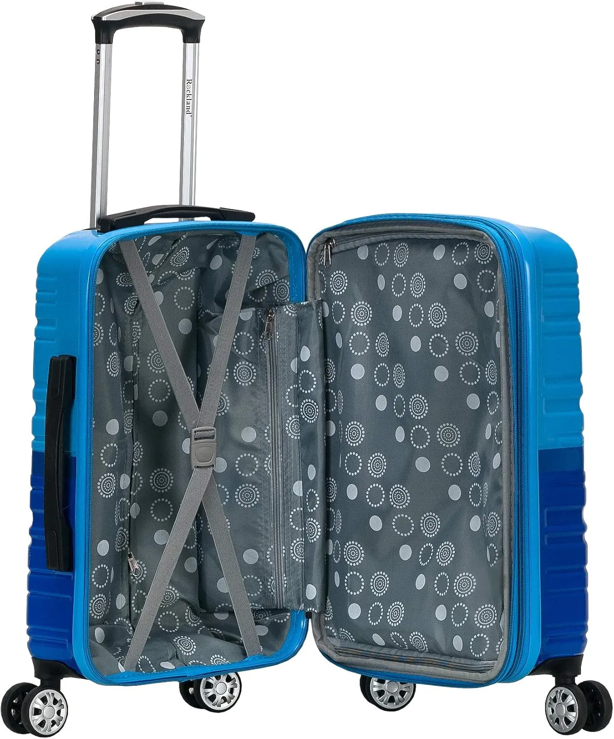 Rockland Melbourne Hardside Expandable Spinner Wheel Luggage, Two tone blue, Carry-On 20-Inch