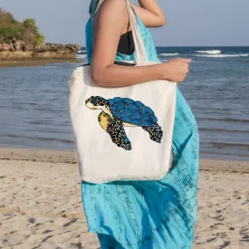 Sea Turtle Blues Beach Tote