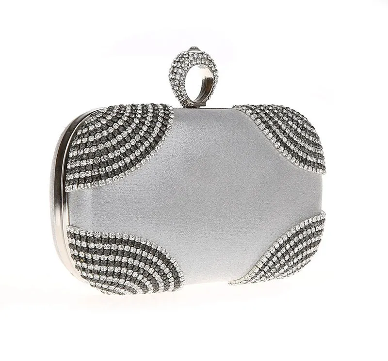 Silver Crystal Evening Clutch