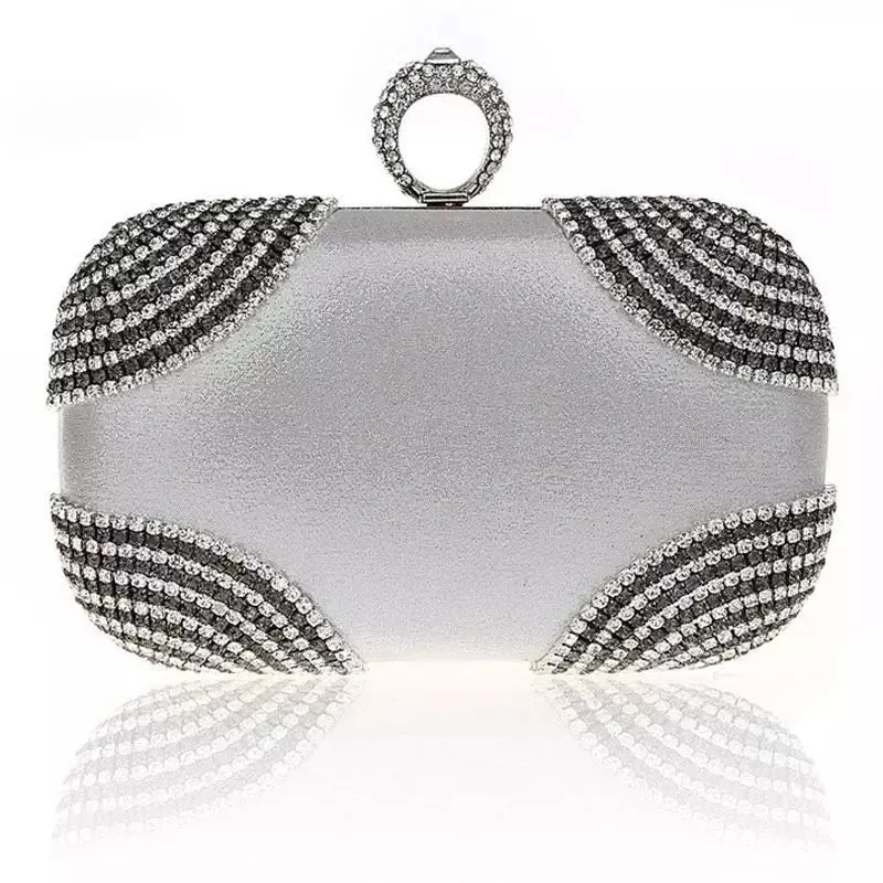 Silver Crystal Evening Clutch