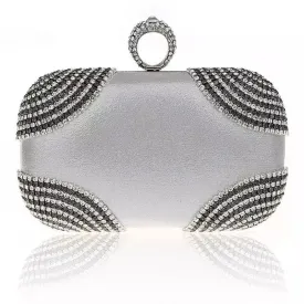 Silver Crystal Evening Clutch
