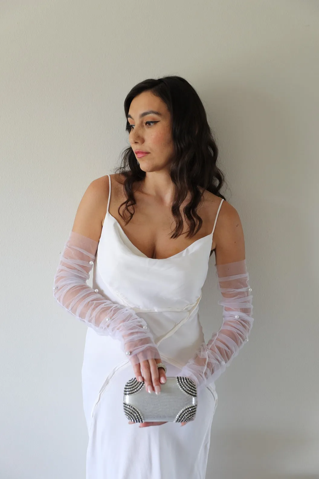 Silver Crystal Evening Clutch