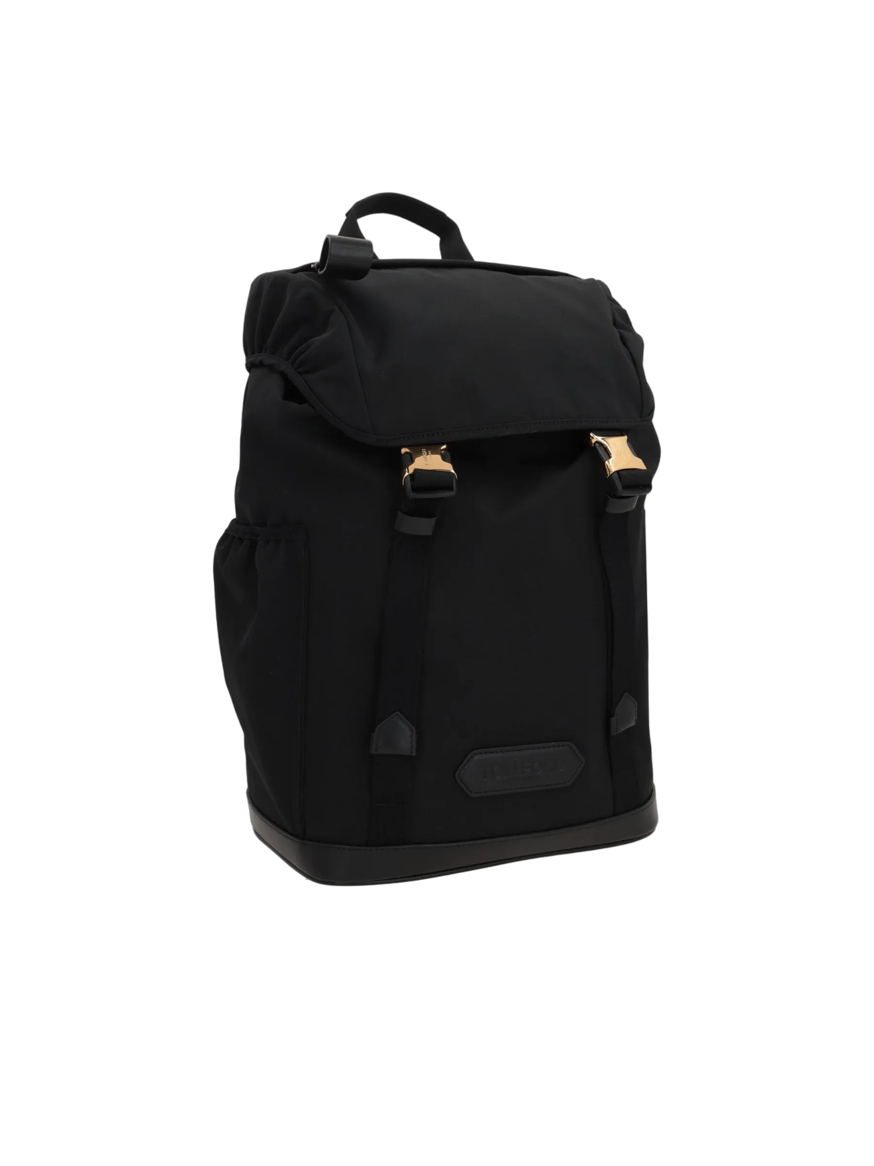 Smooth Leather Nylon Backpack