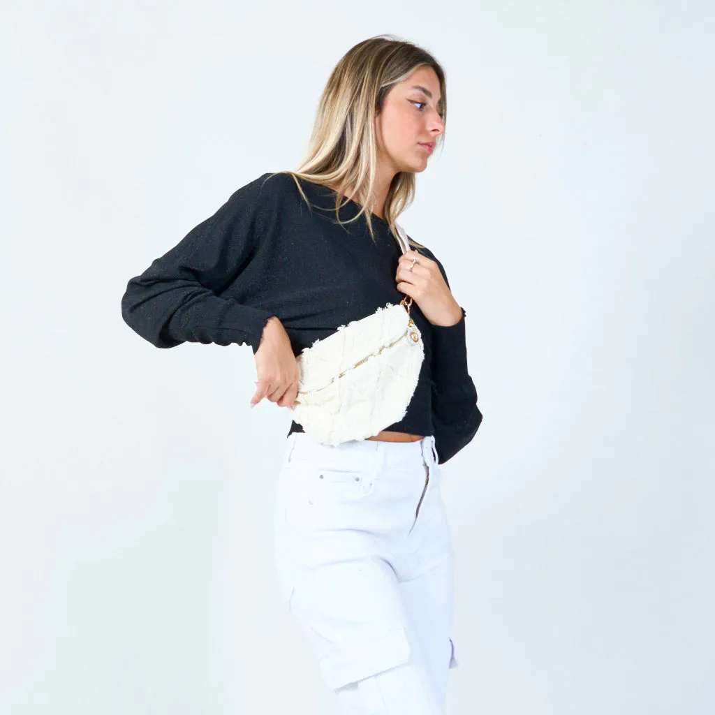 Stylish textured zippered clutch wholesale