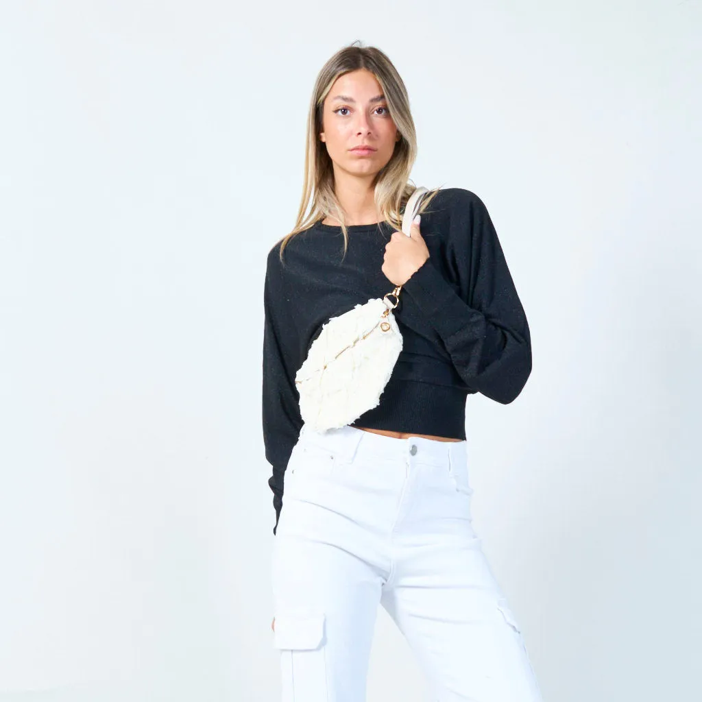 Stylish textured zippered clutch wholesale