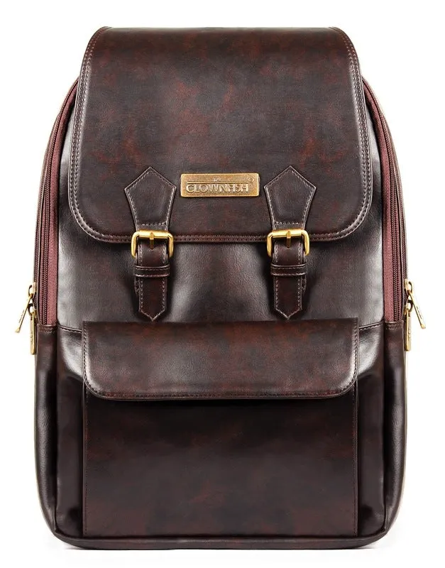THE CLOWNFISH Hayden 25L Laptop Backpack - Water Resistant | Unisex | 15.6 Inch | Umber Brown