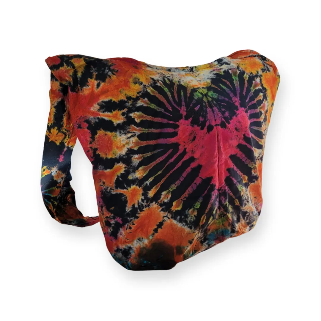 Tie Dye Bag Purse Hobo Crossbody Sling Shoulder Messenger Bags Top Zip Heart colorful