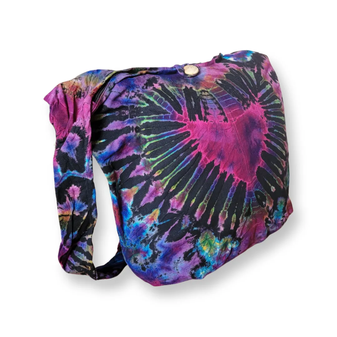 Tie Dye Bag Purse Hobo Crossbody Sling Shoulder Messenger Bags Top Zip Heart colorful