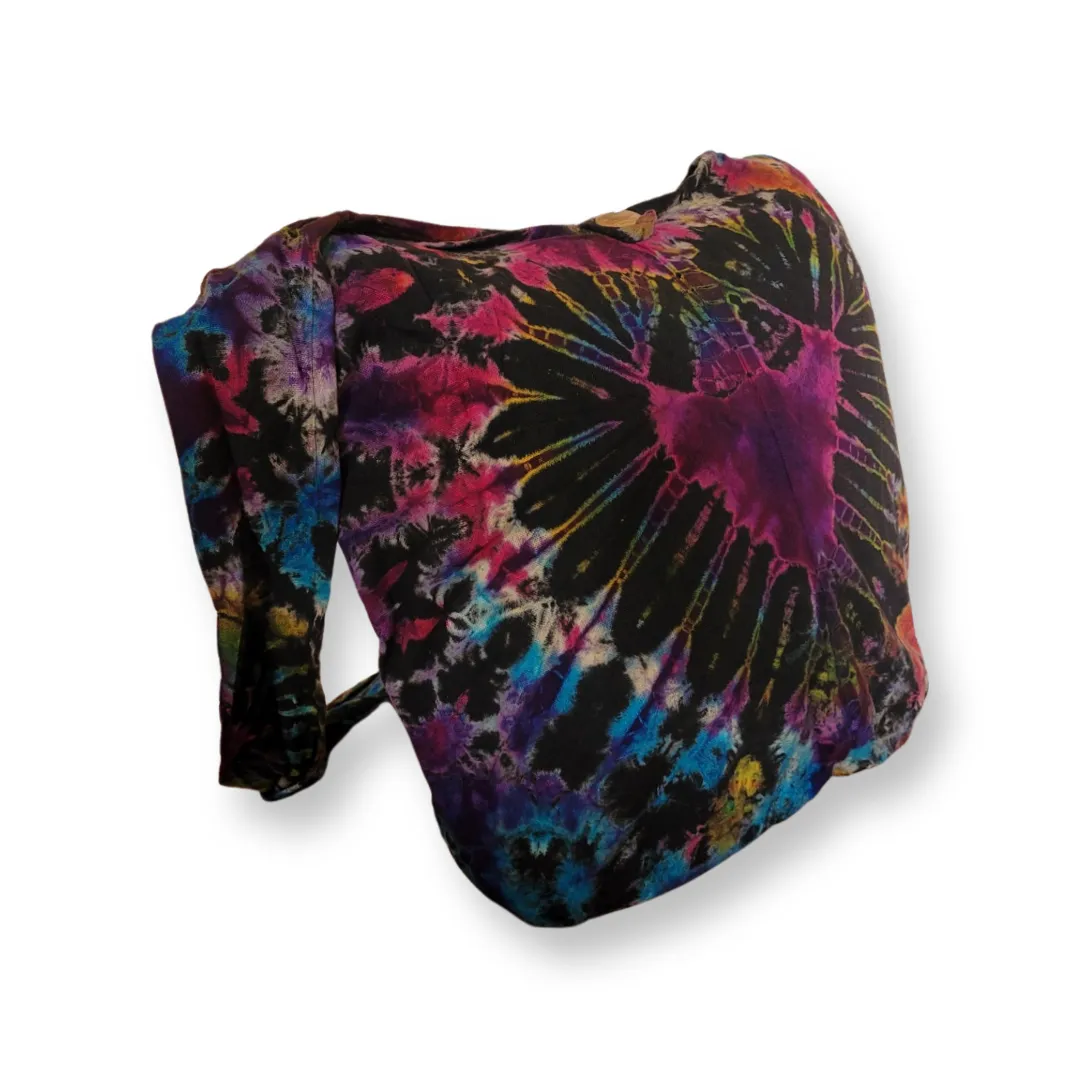 Tie Dye Bag Purse Hobo Crossbody Sling Shoulder Messenger Bags Top Zip Heart colorful
