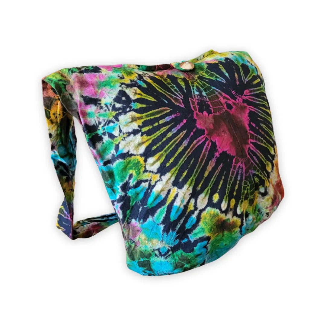 Tie Dye Bag Purse Hobo Crossbody Sling Shoulder Messenger Bags Top Zip Heart colorful