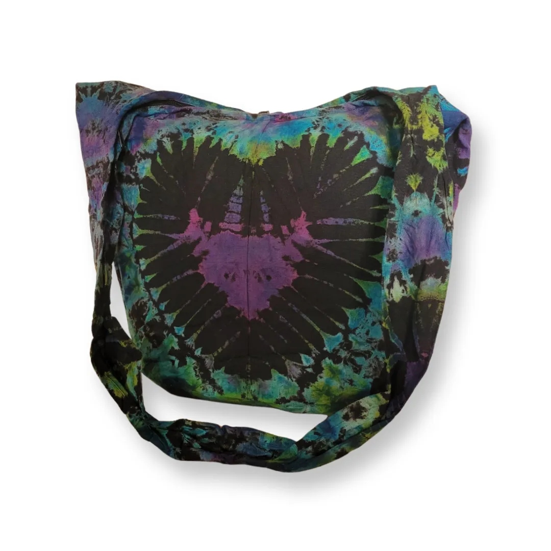 Tie Dye Bag Purse Hobo Crossbody Sling Shoulder Messenger Bags Top Zip Heart colorful