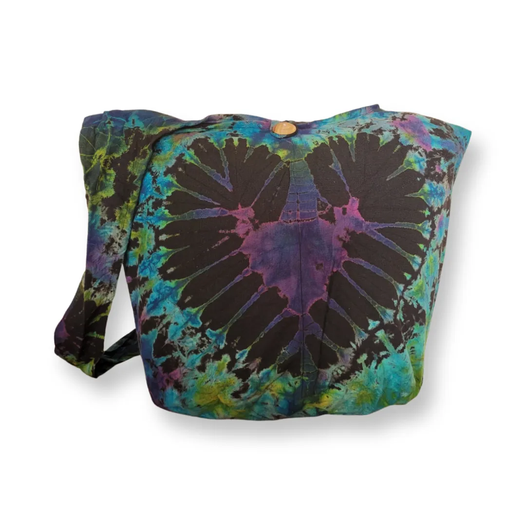Tie Dye Bag Purse Hobo Crossbody Sling Shoulder Messenger Bags Top Zip Heart colorful