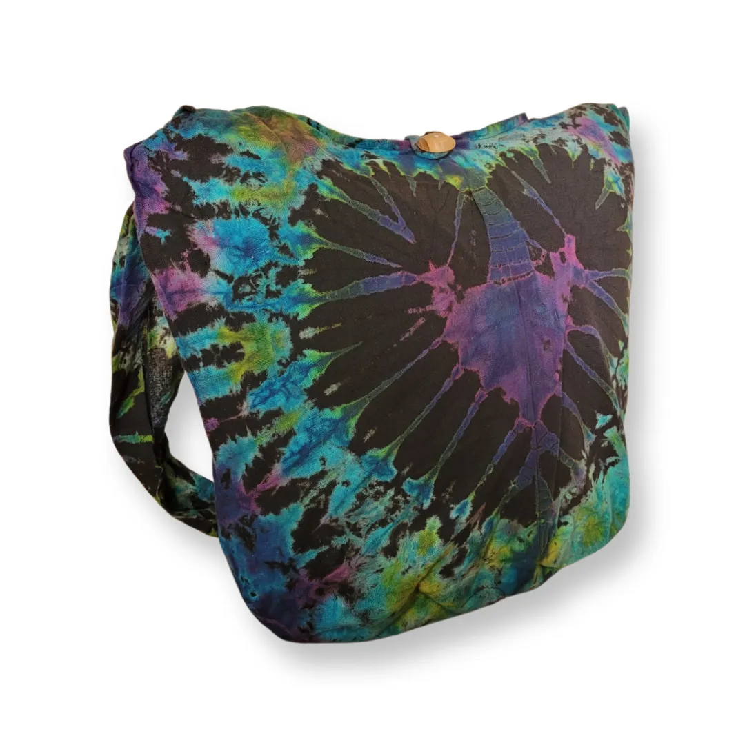 Tie Dye Bag Purse Hobo Crossbody Sling Shoulder Messenger Bags Top Zip Heart colorful