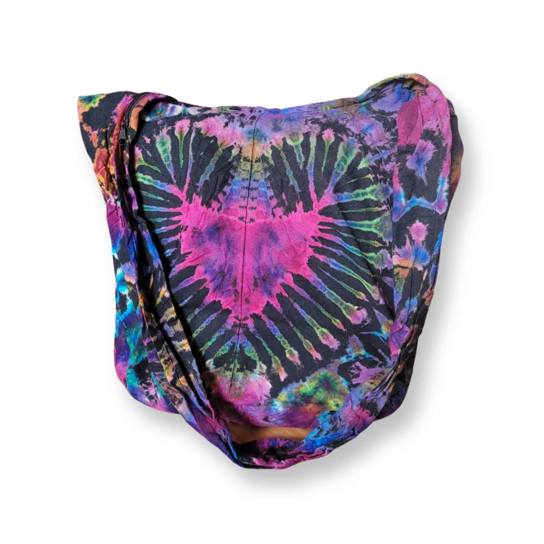 Tie Dye Bag Purse Hobo Crossbody Sling Shoulder Messenger Bags Top Zip Heart colorful