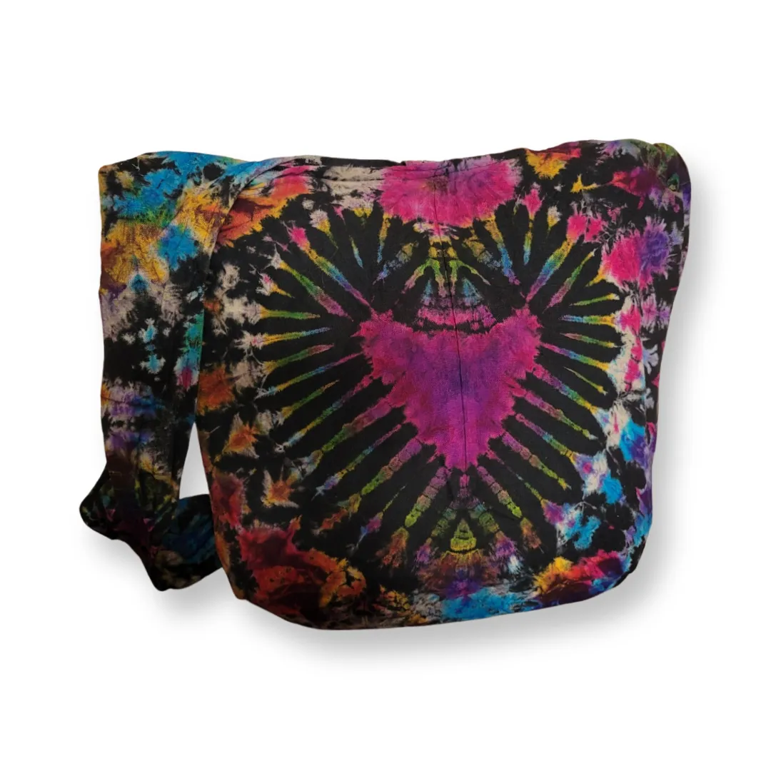 Tie Dye Bag Purse Hobo Crossbody Sling Shoulder Messenger Bags Top Zip Heart colorful
