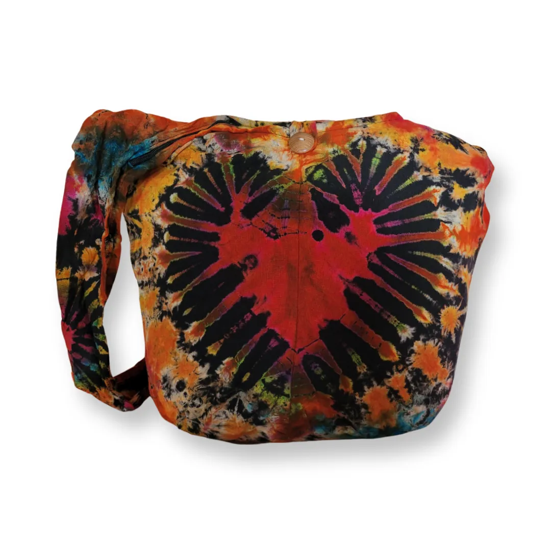 Tie Dye Bag Purse Hobo Crossbody Sling Shoulder Messenger Bags Top Zip Heart colorful