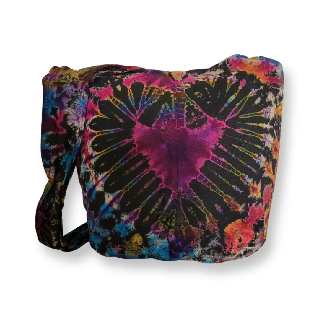 Tie Dye Bag Purse Hobo Crossbody Sling Shoulder Messenger Bags Top Zip Heart colorful