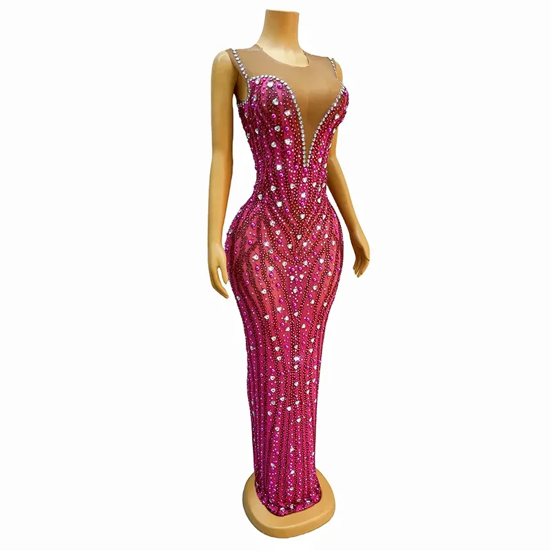 Trend4us Women's Sparkling Crystal Gala Evening Gown