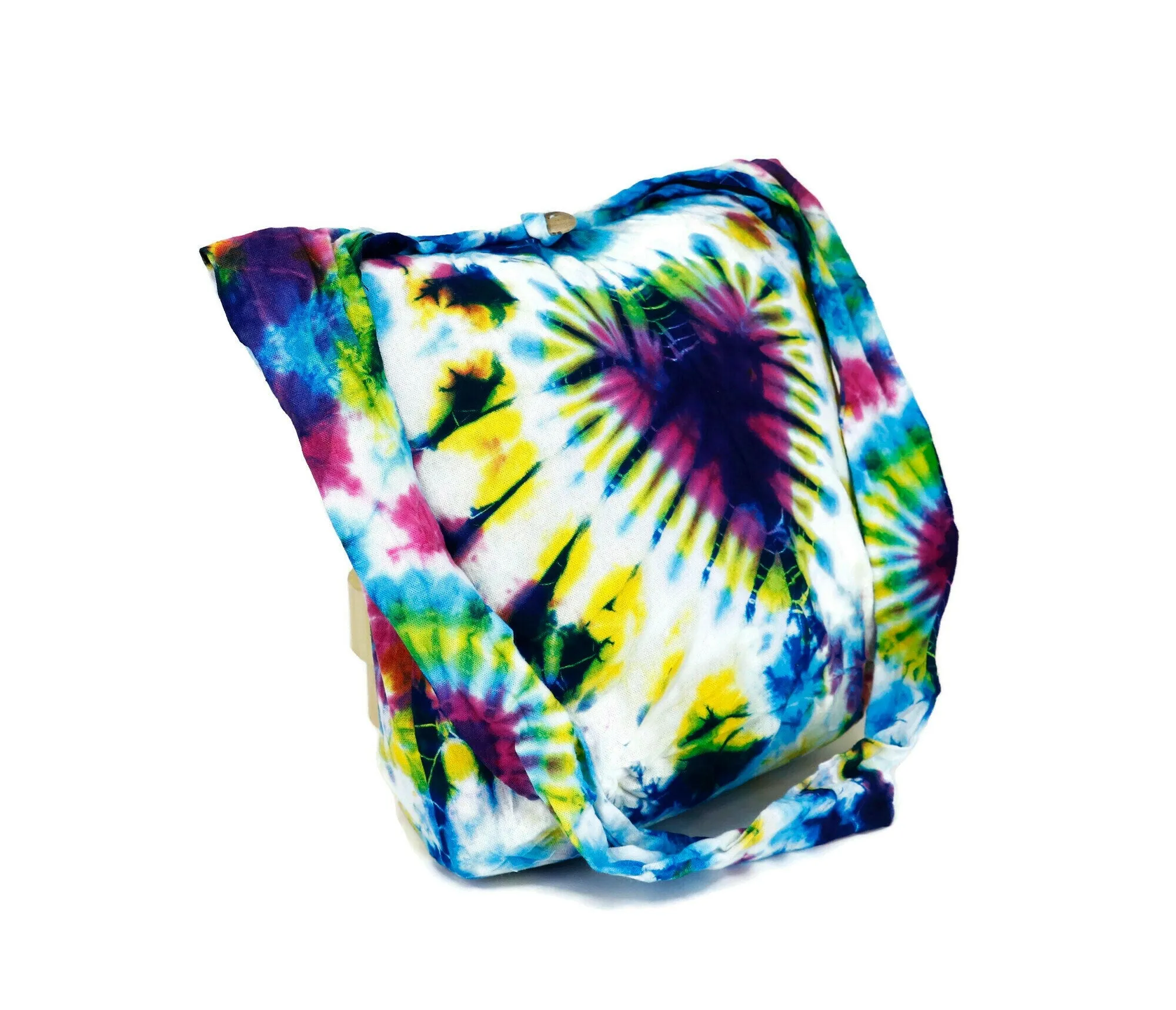 Unisex Handmade Tie Dye Purse sling purse Top zippered pocket stash/cell phone pocket hippy gypsy Bohemian Cotton Crossbody Messenger Bags
