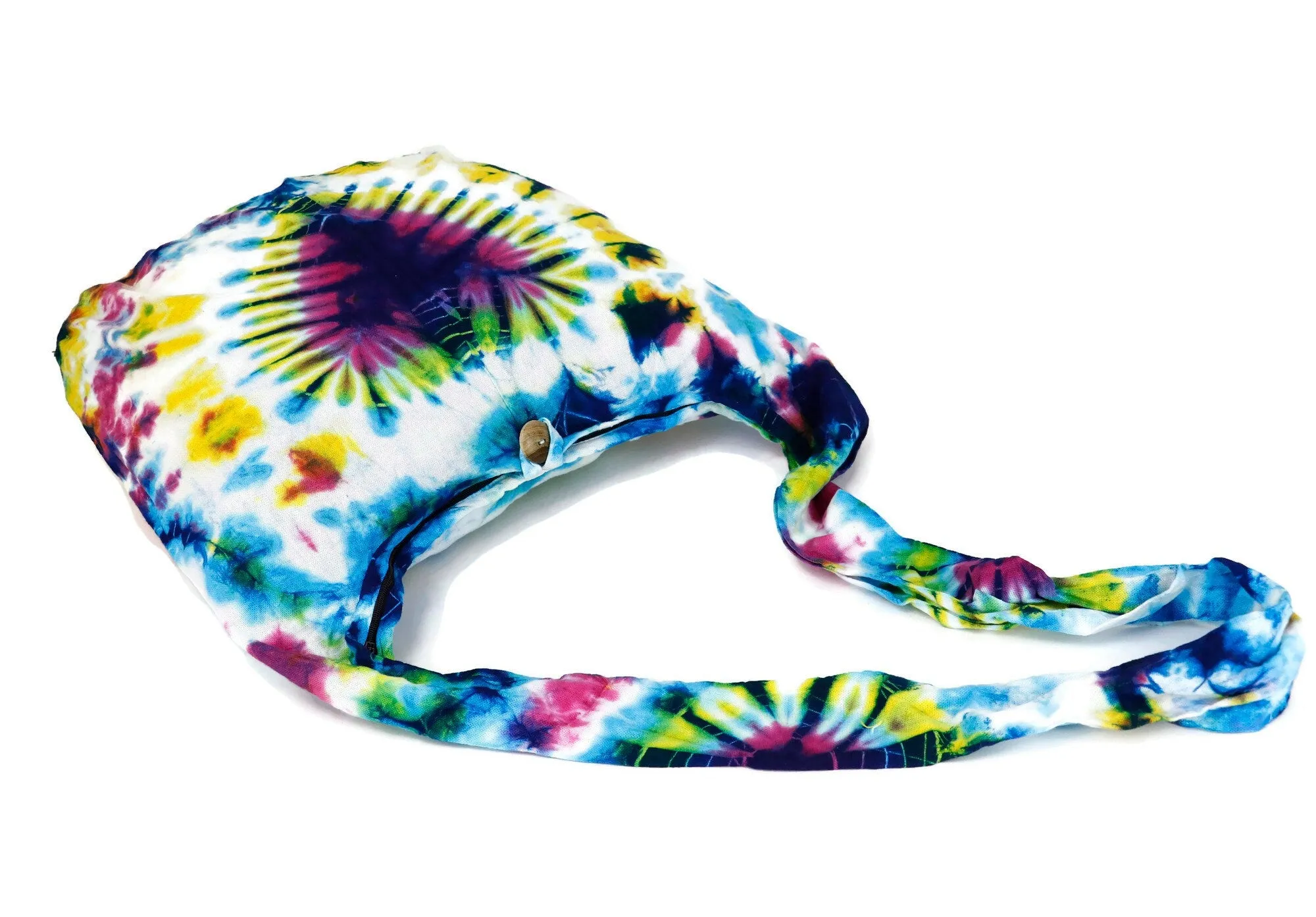 Unisex Handmade Tie Dye Purse sling purse Top zippered pocket stash/cell phone pocket hippy gypsy Bohemian Cotton Crossbody Messenger Bags