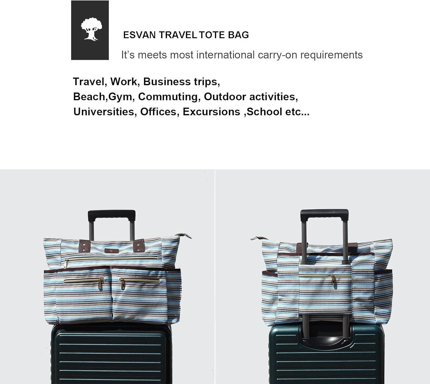 Weekender Bag Carry On Bag Overnight Tote Travel Duffle with 13 Pockets for Travel,WorkGym,Beach,Teacher,Nurse