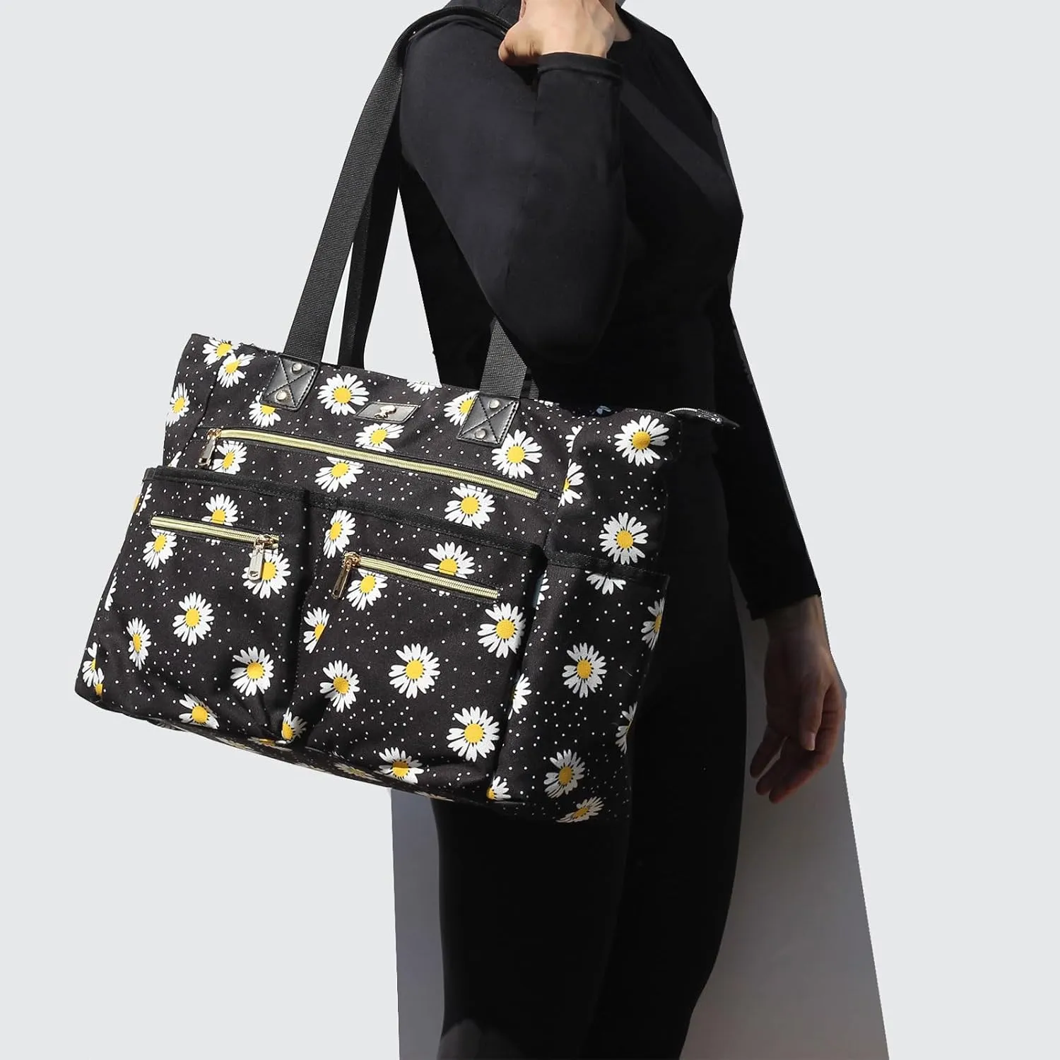 Weekender Bag Carry On Bag Overnight Tote Travel Duffle with 13 Pockets for Travel,WorkGym,Beach,Teacher,Nurse