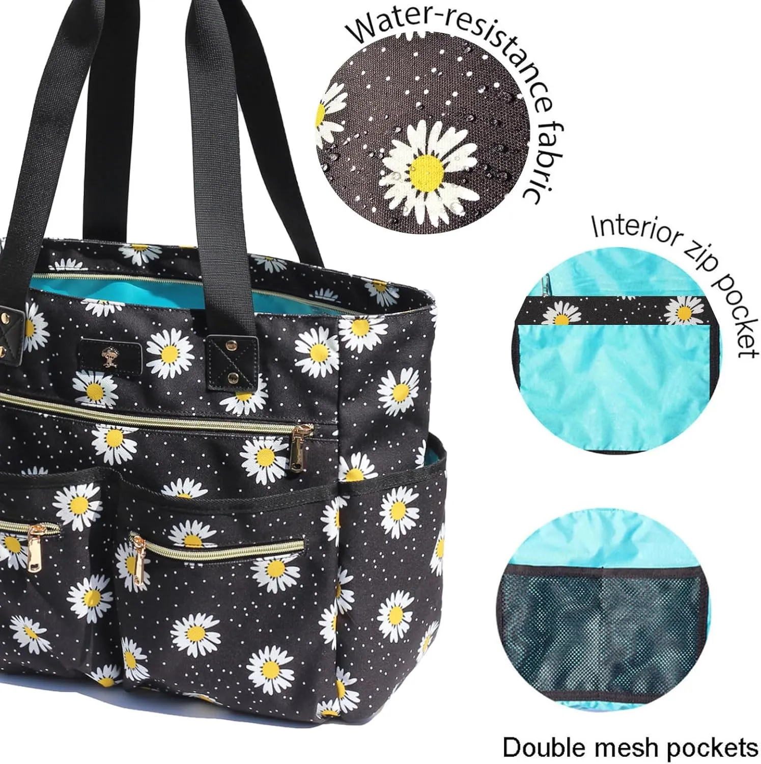 Weekender Bag Carry On Bag Overnight Tote Travel Duffle with 13 Pockets for Travel,WorkGym,Beach,Teacher,Nurse