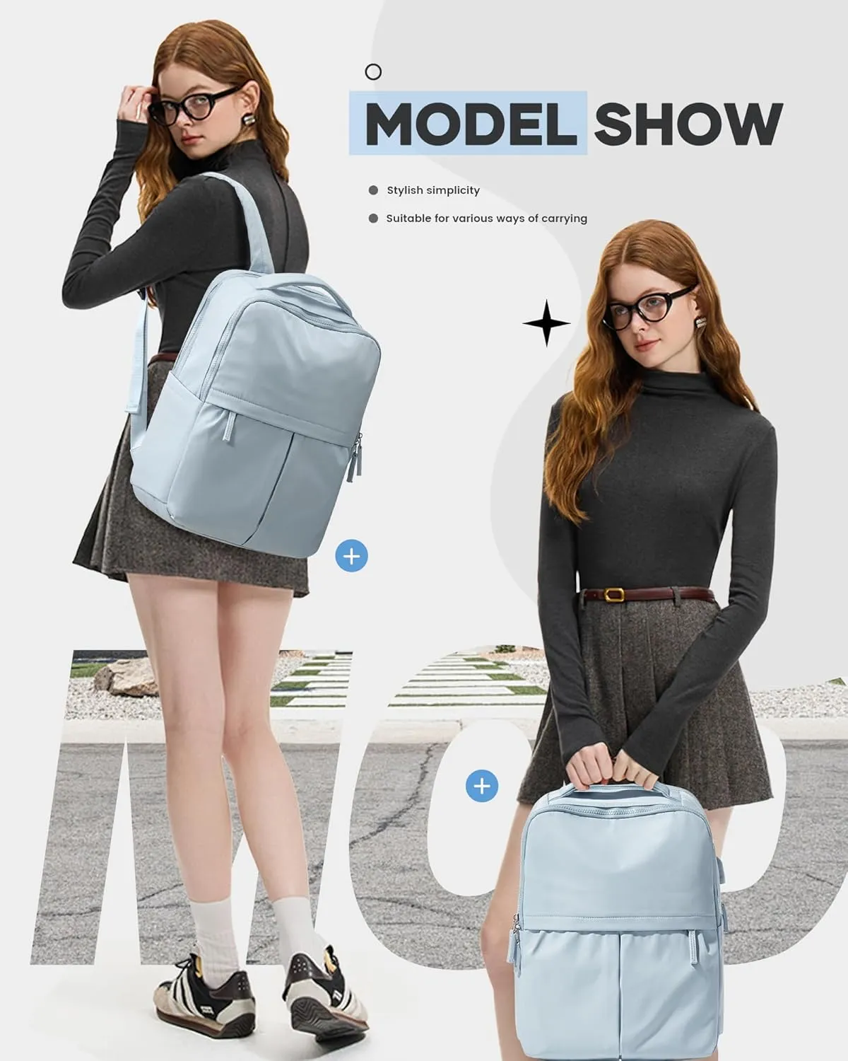 wepadre Laptop Backpack For Women Gym Backpack For Women Aesthetic College Backpack With Laptop Compartment Blue