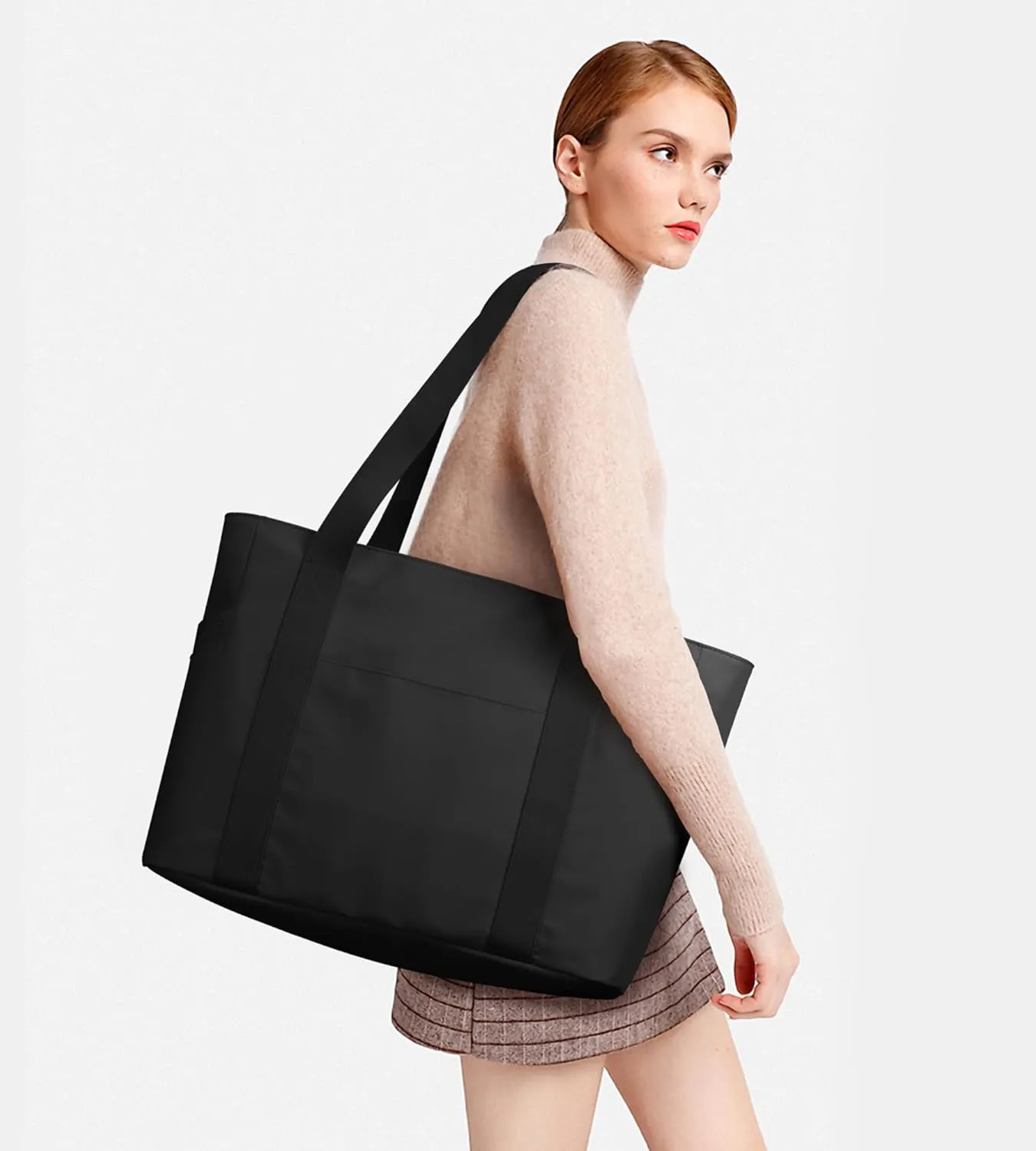 WLLWOO Large Work Tote Bag for Women with 15.6" Laptop Compartment & Trolley Sleeve for Travel Daily Nurse Gym