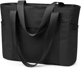 WLLWOO Large Work Tote Bag for Women with 15.6" Laptop Compartment & Trolley Sleeve for Travel Daily Nurse Gym