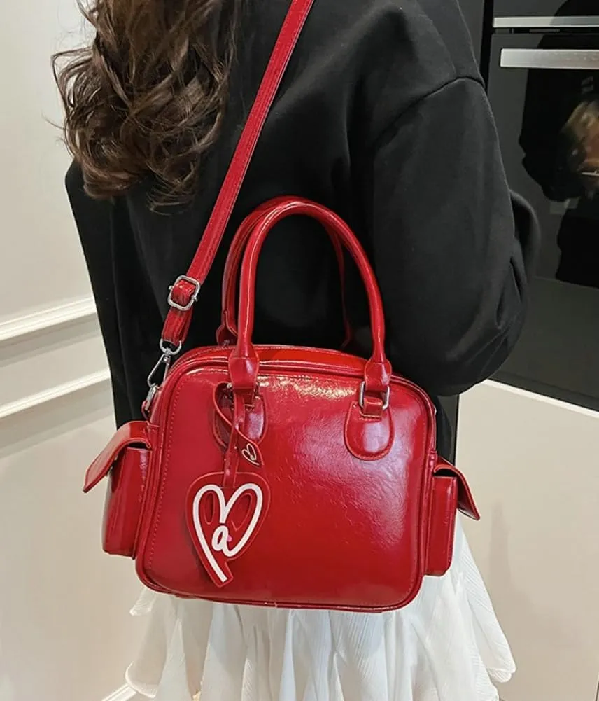 Women PU Leather Crossbody Bag Trendy Pillow Shoulder Purse Casual Satchel Travel Dating Work