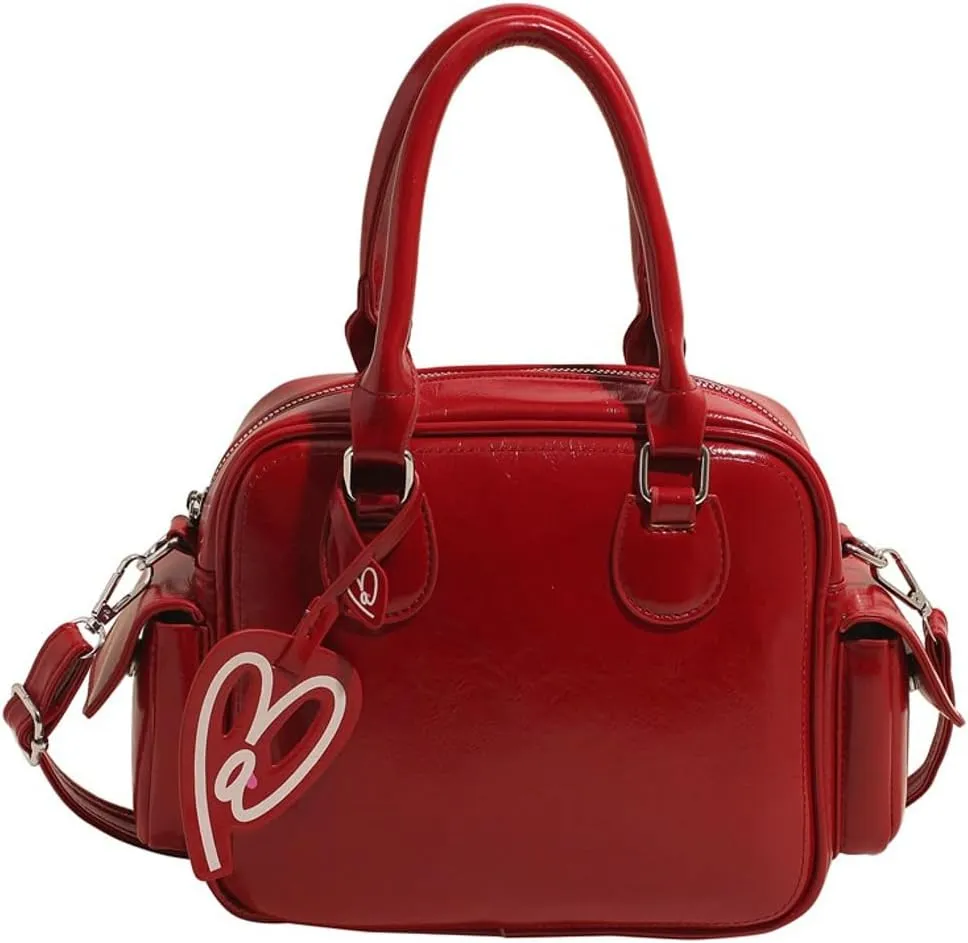 Women PU Leather Crossbody Bag Trendy Pillow Shoulder Purse Casual Satchel Travel Dating Work
