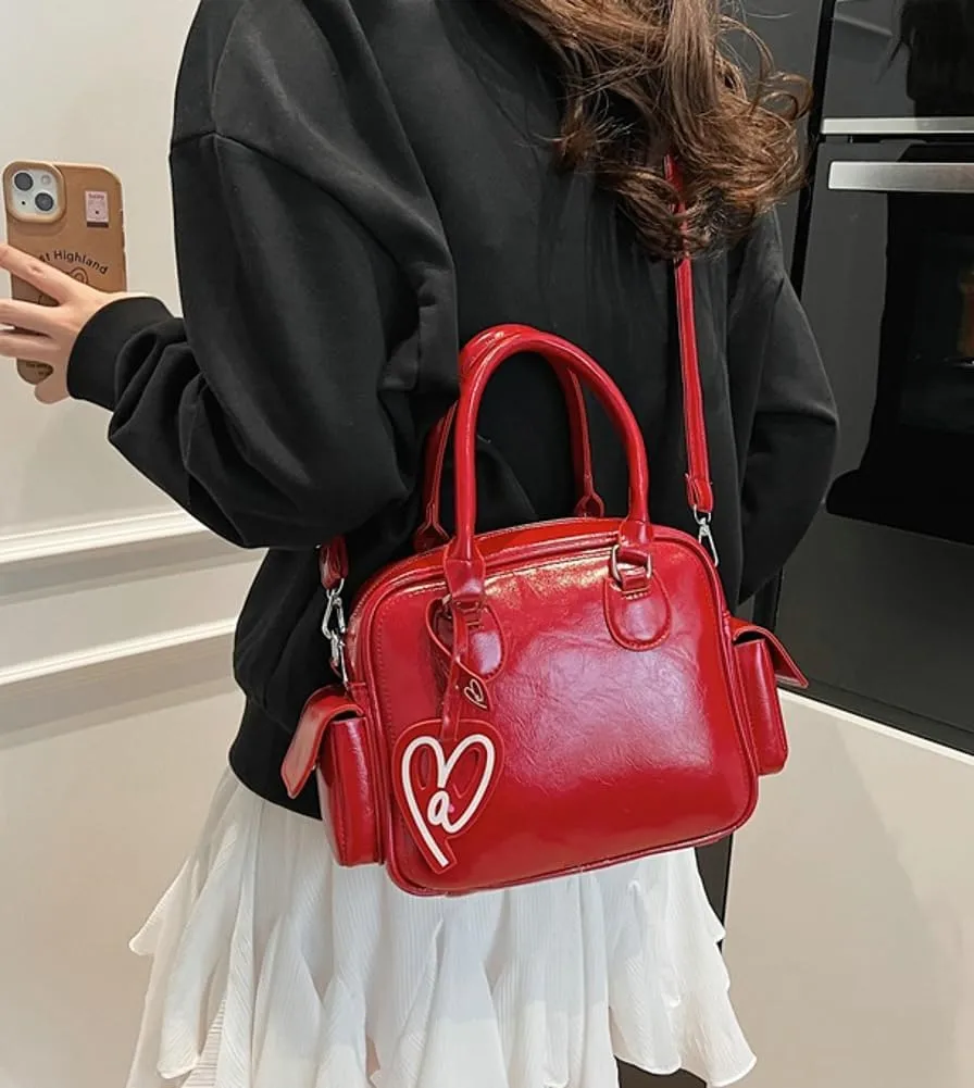 Women PU Leather Crossbody Bag Trendy Pillow Shoulder Purse Casual Satchel Travel Dating Work