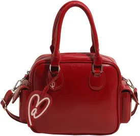 Women PU Leather Crossbody Bag Trendy Pillow Shoulder Purse Casual Satchel Travel Dating Work