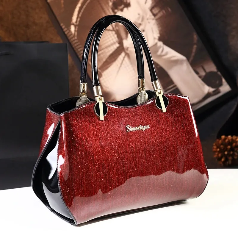 Women's Patent Leather Messenger Shoulder Handbag