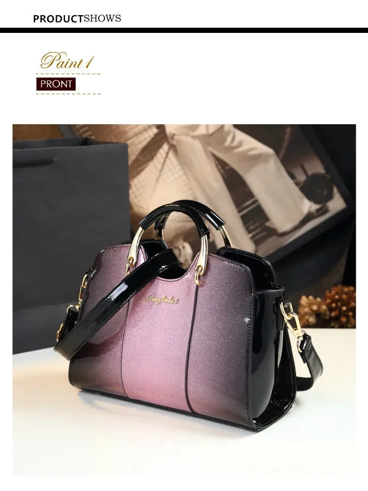 Women's Patent Leather Messenger Shoulder Handbag
