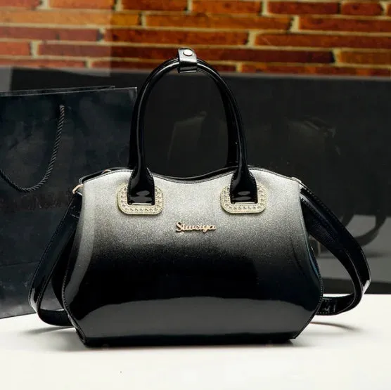 Women's Patent Leather Messenger Shoulder Handbag