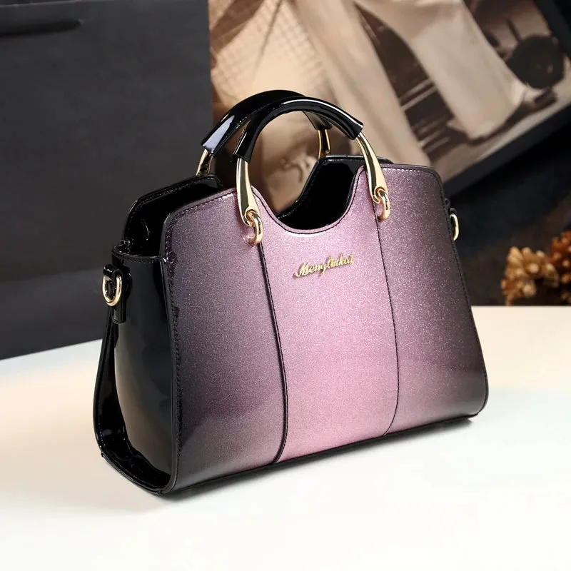 Women's Patent Leather Messenger Shoulder Handbag
