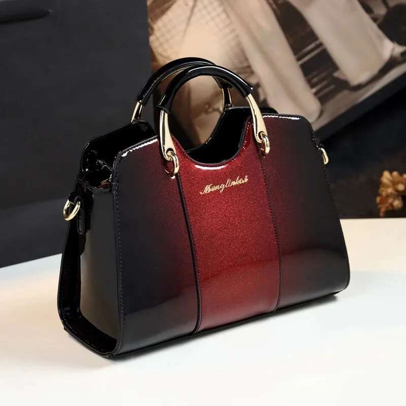 Women's Patent Leather Messenger Shoulder Handbag