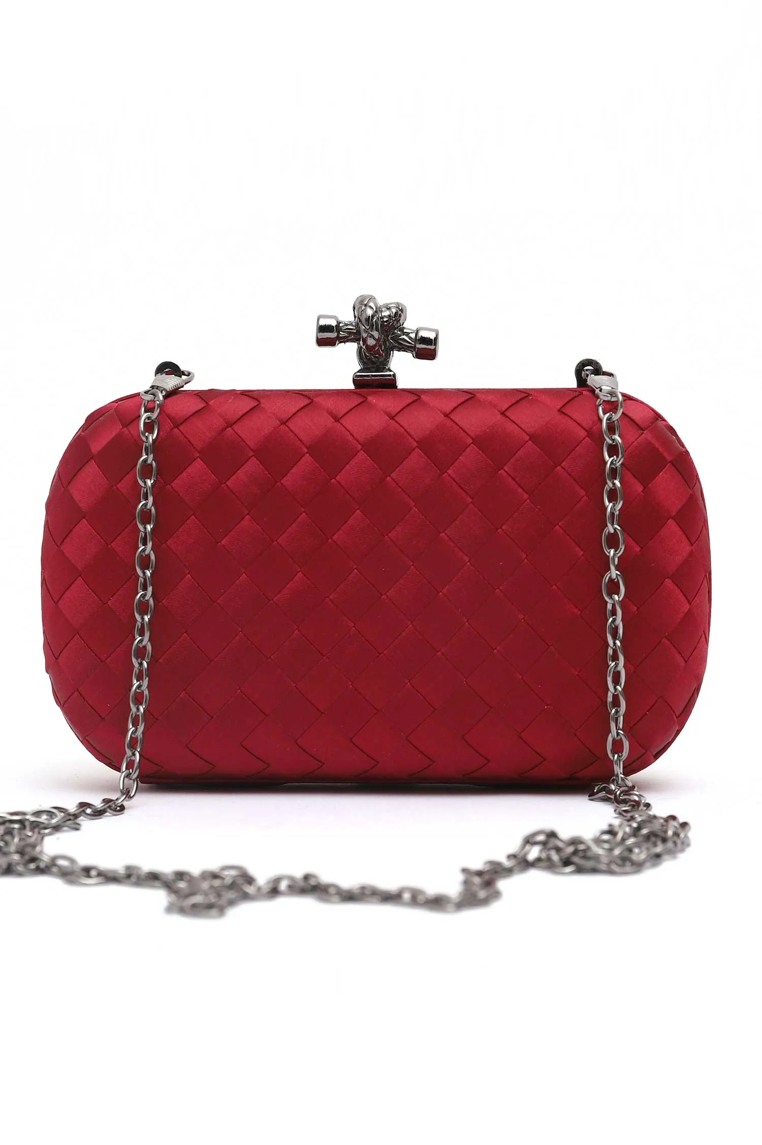 Woven Luxary Clutch-Wine