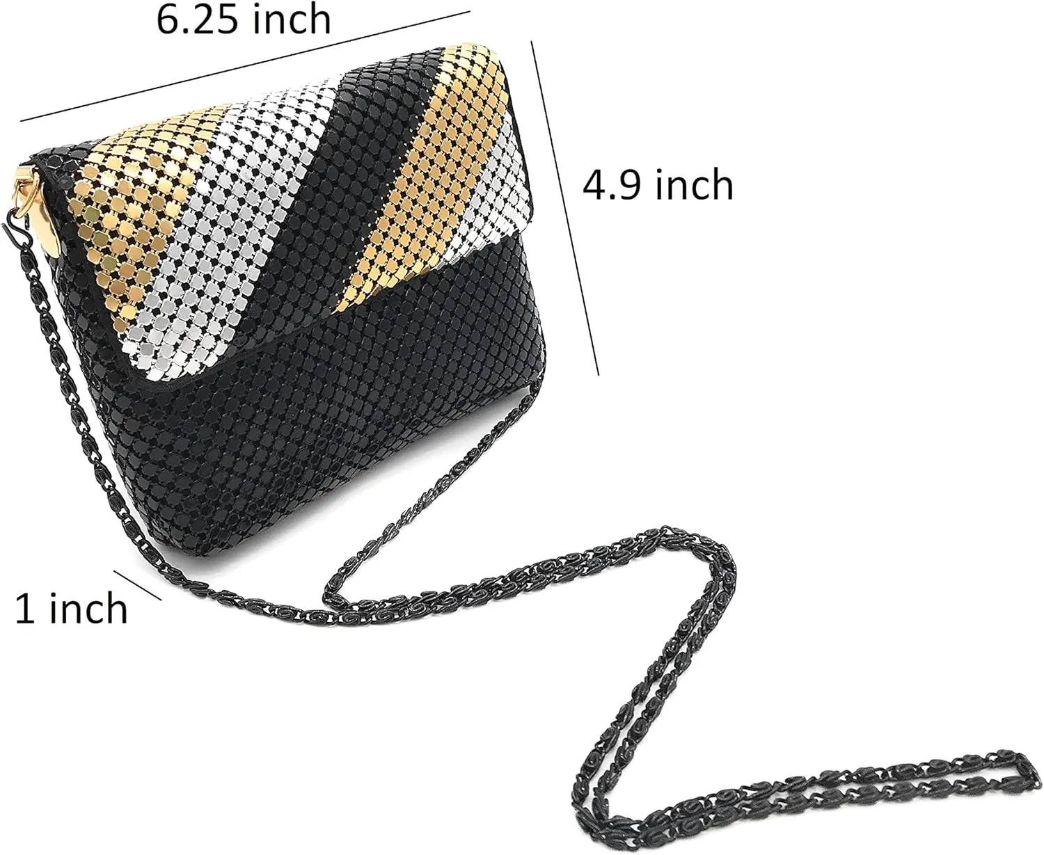 X-Small Women clutch metal mesh evening purse bag for Cocktail Party Prom Wedding Banquet