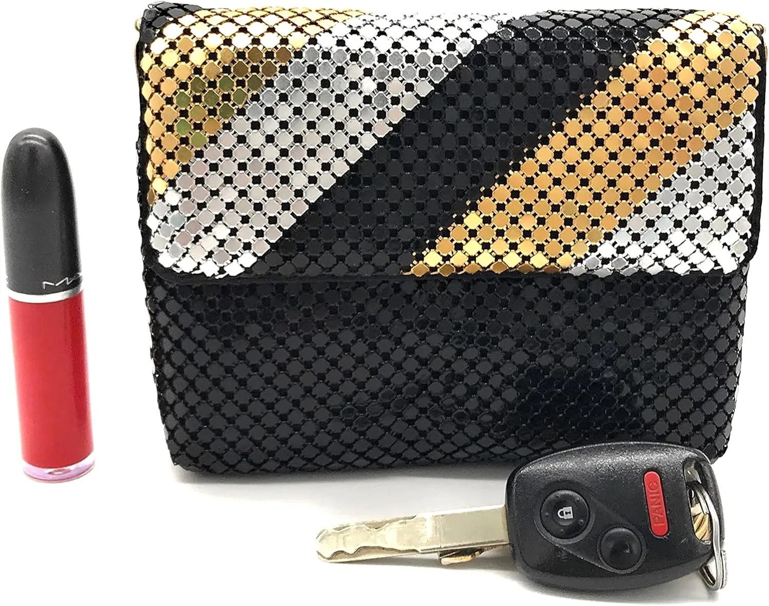 X-Small Women clutch metal mesh evening purse bag for Cocktail Party Prom Wedding Banquet