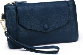 YALUXE Women's Genuine Leather Wristlet Handbags Envelope Style Cell Phone Purse Card Holder Clutch Wallet